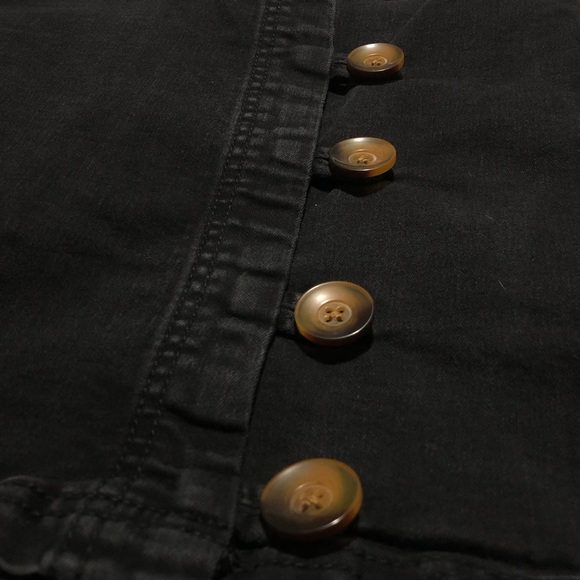 Free People Black Side Button Mini Skirt - Picture 5 of 8